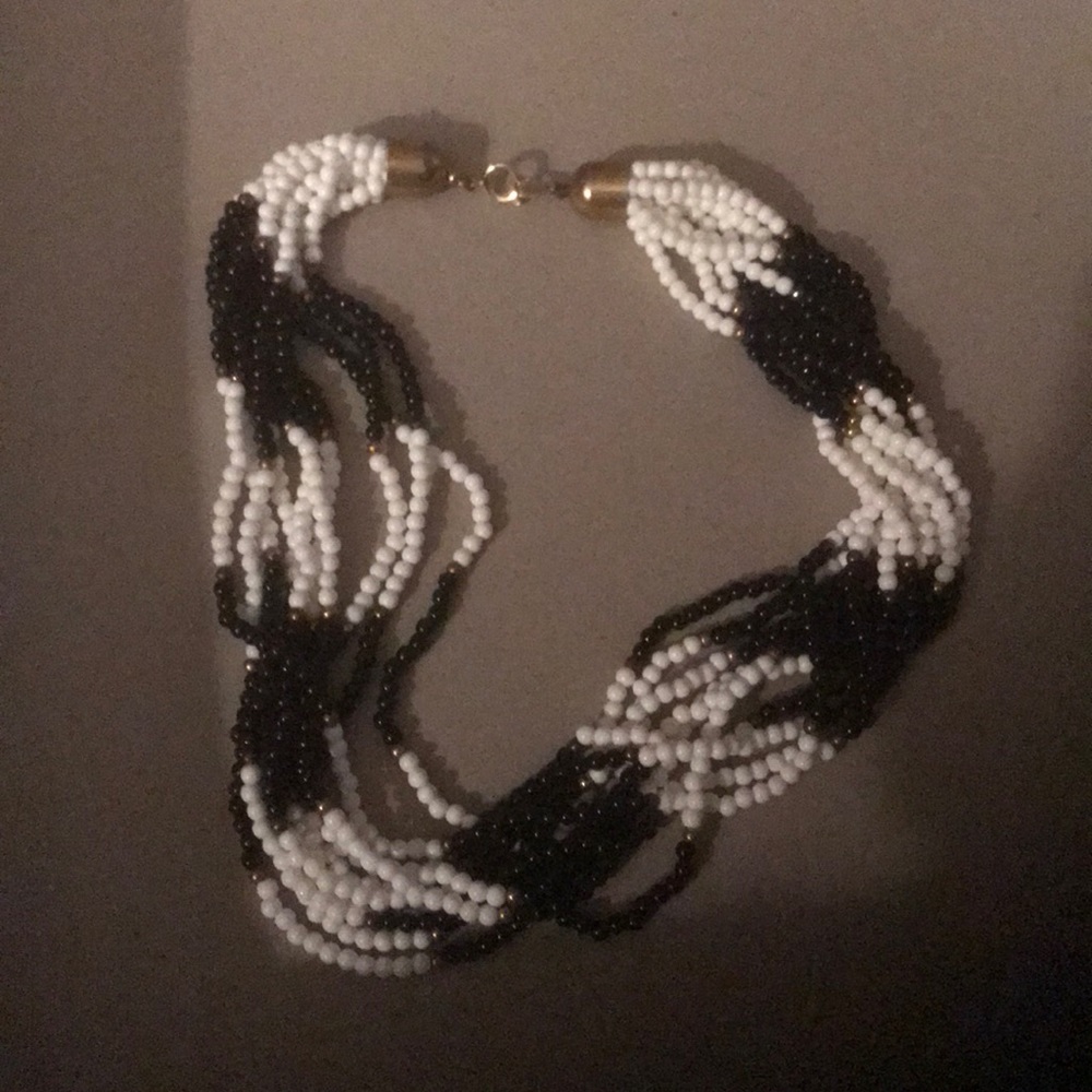 Black and white cluster jewelry set